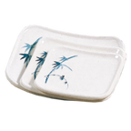 Thumbnail image #1 for Thunder Group Blue Bamboo 1201BB Melamine Asian Dinner Plate, 4-3/4" x 4-1/4" Case of 12 Dozen