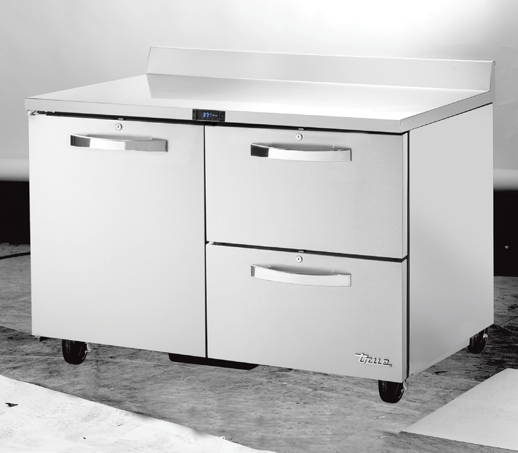 Product image #5 for True SPEC SERIES 48-Inch Two-Section Work Top Refrigerator with 1 Door and 2 Drawers, Rear-Mounted Self-Contained Refrigeration, Stainless Steel