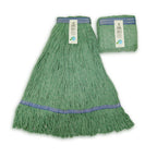 Thumbnail image #1 for ABCO CLM-303MG Medium Looped-End Mop Head, 1-1/2" Narrow Band, Green 1 Dozen
