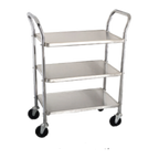 Thumbnail image #1 for Alegacy Foodservice Products DC16242 Stainless Steel Bus Cart, 2 Solid Shelves, 27-1/2"L x 16"W x 36"H