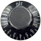Thumbnail image #1 for AllPoints Foodservice Parts & Supplies 221454 Oven Thermostat Dial, 1–10, 2-1/4" OD, .187" D-Stem, Black Plastic