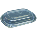Thumbnail image #1 for Dinex Proex DXL4000PDCLR Dome Lid for Medium Entrée Container, Clear Polystyrene