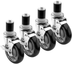 Thumbnail image #4 for Krowne Royal Series 5-Inch Swivel Worktable Stem Casters with Brake, 1 5/8-Inch Stem, Set of 4