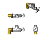 Thumbnail image #4 for T&S Brass Big-Flo BF-0299-LN Single Wall-Mount Faucet Body, 4-Arm Handle, Compression Valves, 3/4-Inch NPT, Less Nozzle