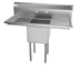 Thumbnail image #4 for KoolMore 45-Inch One-Compartment Commercial Stainless Steel Sink with Dual Drainboards and Backsplash
