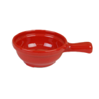Thumbnail image #1 for Thunder Group CR305PR Red Melamine Soup Bowl with Handle, 10 oz, 6-3/4" x 4-1/4" x 2" Deep Case of 4 Dozen