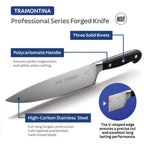 Thumbnail image #2 for Tramontina USA, Inc. 80008-037DS 4 in. Forged Stainless Steel Spear-Point Paring Knife with Black Nylon Handle