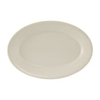 Thumbnail image #1 for Tuxton China Reno TRE-934 Ceramic Oval Platter, 9-3/8 x 6-3/4 in, Wide Rim, Rolled Edge Case of 2 Dozen