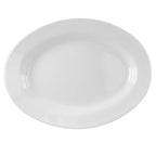 Thumbnail image #1 for Thunder Group Imperial White 2113TW Oval Deep Melamine Platter, 24 oz, 13 x 9-3/4 in Case of 4 Dozen