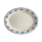 Thumbnail image #1 for Steelite International HL Ivory HL52763879 China Oval Platter, 12.625 x 9.75 in, Carolyn Giselle Blue, Scalloped Edge 1 Dozen