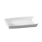 Thumbnail image #1 for CAC China Catering Collection TSP-10 Porcelain Rectangular Serving Platter with Embossed Rim, 15-3/4 x 10-3/4 x 2-1/2 in Case of 6
