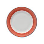 Thumbnail image #1 for G.E.T. Corona, Calypso PA1602901524 Porcelain Plate, 7-1/4 in Round, Rolled Edge, Blue Edge Case of 2 Dozen