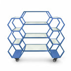 Thumbnail image #1 for Eastern Tabletop ST1730BL Mobile Buffet, 63"W x 17-3/4"D x 60"H, Blue Coated Stainless Steel, 12 Shelves