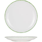 Thumbnail image #1 for International Tableware Provincial™ PR-21-G ™ 12-Inch Coupe Rim Porcelain Plate, European White with Green Underglaze Decoration 1 Dozen