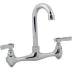 Thumbnail image #1 for AllPoints Foodservice Parts & Supplies 1071096 Commercial Wall-Mount Pre-Rinse Faucet, Gooseneck Spout, 8-Inch Centers, Lead-Free