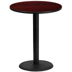 Thumbnail image #1 for Flash Furniture XU-RD-36-MAHTB-TR24B-GG Round Bar-Height Pedestal Table, 36" Diameter, Mahogany Laminate Top, Black PVC Edge