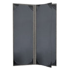 Thumbnail image #2 for Risch Milan MILAN-4V 4.25X14 Hardback Simulated Woven Vinyl Menu Cover, 4-View Booklet, 4-1/4" x 14" Case of 25