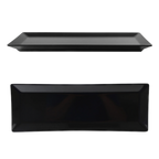 Thumbnail image #1 for Thunder Group Classic 29110BK Rectangular Black Melamine Plate, Rolled Edge, 10-1/4" x 4" x 1" Deep Case of 2 Dozen