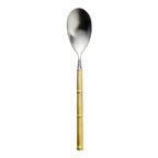 Thumbnail image #1 for Kadra Kitchenware Vikko Dine VF-SS40-SGS Sage Bouillon Spoon, Brushed Gold, 18/10 Stainless Steel Case of 144