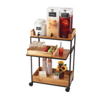 Thumbnail image #1 for Cal-Mil Madera 3461-99 Wood Beverage Cart, 3 Shelves, Sliding Center Shelf, 4 Casters, 27"W x 16"D x 41"H