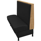 Thumbnail image #1 for Oak Street Martelle MAR-7242-SGL Single Upholstered Booth, 72"L x 42"H, Oak Engineered Wood, Black Metal Legs