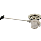 Thumbnail image #1 for Eagle Group 369653 Twist Waste Valve Sink Drain, Nickel-Plated Solid Brass, 3-1/2" Opening, 1-1/2" or 2" Connection