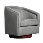 Thumbnail image #1 for Flash Furniture BS-AC22-064-GRY-GG Commercial Barrel Accent Armchair, 360° Swivel, Metal Base, Gray Fabric Upholstery