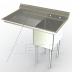 Thumbnail image #1 for AERO Manufacturing 3F1-3020-30L 1-Compartment Stainless Steel Sink with Left Drainboard, 54-1/3"W x 36"D x 41-1/4"H, 30" x 20" x 14" Compartment