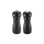 Thumbnail image #1 for CAC China PMW2-S6BK Salt Shaker & Pepper Mill Set, 6-Inch, Solid Hardwood, Black Matte, 2-Piece Case of 24