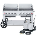 Thumbnail image #1 for Crown Verity Mobile Cooking CV-MCC-60WGP Mobile Cart Charbroiler, LP Gas, 8 Burners, Stainless Steel, 69 in W