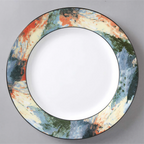 Thumbnail image #2 for Vertex China Rubicon RB-7-DG 7" Round China Plate, Magnesium-Reinforced, Polished Foot, Desert Garden Case of 3 Dozen