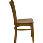 Thumbnail image #2 for Flash Furniture Hercules XU-DGW0008VRT-CHY-GG Restaurant Chair, Vertical Wood Slat Back, Cherry-Finish Beechwood Seat