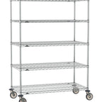 Thumbnail image #1 for Metro Super Erecta SE-1860C-68-M5 Mobile Chrome Wire Shelving Unit, 60"W x 18"D x 68"H, 5 Shelves