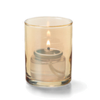 Thumbnail image #1 for Hollowick/Steelite 5176G Glass Cylinder Tealight Lamp, Gold Lustre, 2-1/2"H x 2" Dia.