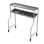 Thumbnail image #1 for Lakeside SS60SS Stainless Steel Straddle-Style Tray Starter Station, 60 in W, 4 Swivel Casters (2 Locking)