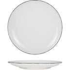 Thumbnail image #1 for International Tableware Provincial™ PR-7-CH 6-5/8-Inch Round Coupe Plate, Porcelain, European White with Charcoal Case of 3 Dozen