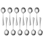 Thumbnail image #2 for New Star Foodservice Inc. 58567 Bouillon Spoon, 18/0 Stainless Steel, 2.2mm Gauge, Bead Pattern Case of 24 Dozen