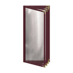Thumbnail image #1 for Risch Deluxe TEDD 4.25X11-LEATHERETTE Vinyl Booklet Menu Cover, 4-1/4" x 11", 4-Page 8-View Case of 24