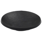 Thumbnail image #1 for JB Prince Comatec R737 3 3" Round Black Faux Slate Plastic Disposable Dish