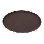 Thumbnail image #1 for Alegacy Foodservice Products RNST16BR 16" Round Brown Plastic Non-Slip Serving Tray Case of 12