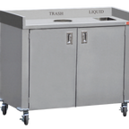 Thumbnail image #1 for Steril-Sil Company MTC48-1-DMP Mobile Stainless Steel Trash/Recycling Counter with Dump Basin, Front Swing Door, 48 in W