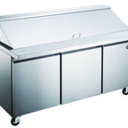 Thumbnail image #1 for SABA SPS-72-30M Three-Section Mega-Top Sandwich/Salad Prep Table, 3 Doors, 30-Pan, 70-3/8" Wide, Stainless Steel