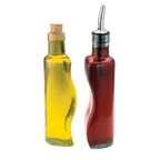 Thumbnail image #2 for TableCraft Products Gemelli 918 Popcorn Oil Bottle Set, 2 8-1/2 oz Green-Tinted Glass Bottles with Stainless Steel Pourers Case of 6