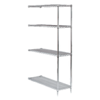 Thumbnail image #1 for Tarrison Products Ltd. TS-A24487C-KIT Add-On Wire Shelving Unit, 4-Tier, Chrome, 48"W x 24"D x 74"H