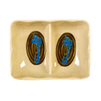 Thumbnail image #1 for Thunder Group Wei 0002J Divided Sauce Dish, 1-1/2 oz, 2-Well Rectangular Melamine Case of 18 Dozen