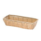 Thumbnail image #1 for TableCraft Products 1116W Rectangular Hand-Woven Polypropylene Fast Food Basket, Natural, 9 x 3-1/2 x 2 in Case of 12