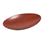 Thumbnail image #1 for Korin Inc Milano BWL-238 Oval China Restaurant Bowl, 11 x 7 x 2 in, Brown Exterior, Speckled Red Glaze Interior