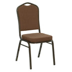 Thumbnail image #1 for Flash Furniture Hercules NG-C01-COFFEE-GV-GG Stacking Banquet Chair, Fabric Upholstered Seat and Back, Coffee, 500 lb. Capacity
