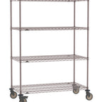 Thumbnail image #1 for Metro Super Erecta SE-2124K4-68-M4 Mobile Wire Shelving Unit, 24"W x 21"D x 68"H, 900 lbs per unit, evenly distributed1" shelf adjustment, (4) wire