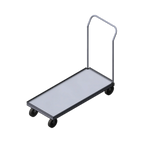 Thumbnail image #1 for Renfro Industries Inc. RISTALFCR2860LIP Aluminum Stock Cart, 28"W x 63"D, Flat Deck with Lip, 2,000 lb Capacity, Polyurethane Casters